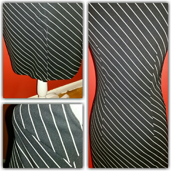 Express Striped Turnover Collar Pencil Dress EUC - Picture 4 of 4